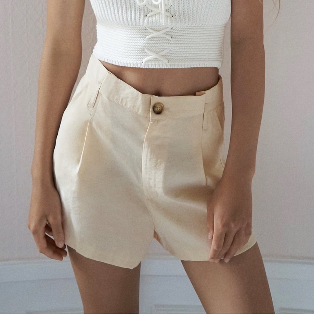 Linen Short - High Waist Size Large